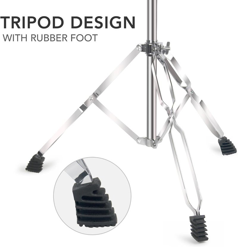 Seteol Boom Cymbal Stand, Adjustable Cymbal Stand for Drum Hardware Percussion Mount Holder Gear Set Drum Hardware Set for Mounting Crash, Ride, Splash Cymbals, Double Braced Legs with Rubber Feet - Image 5